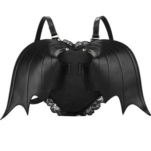 Black Bat Heart Backpack Wing Gothic Goth Punk